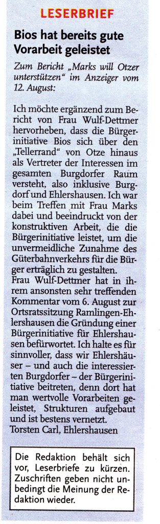 Leserbrief vom19.8.16